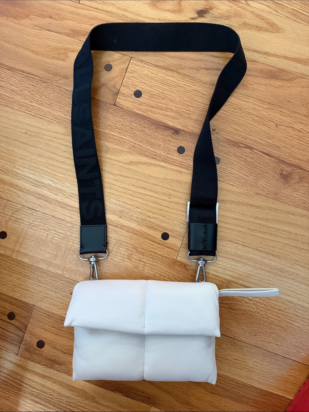 All Saints White Crossbody Pouch Bag